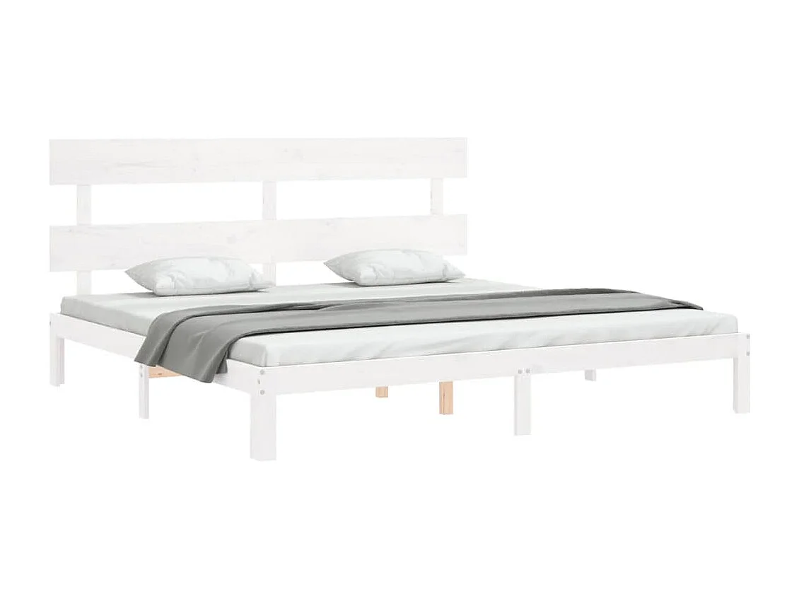 Struttura letto senza materasso bianco 200x200 cm in legno massello di pino