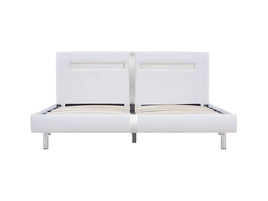 Bedframe met LED zonder matras wit 180x200 cm