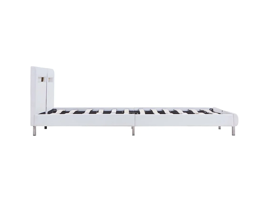 Bedframe met LED zonder matras wit 180x200 cm