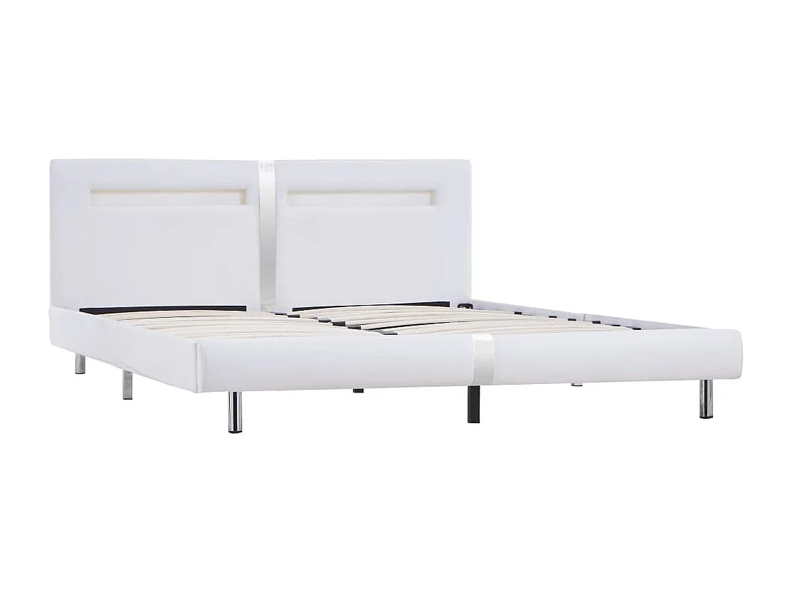 Estructura de cama con LED sin colchón blanco 180x200 cm