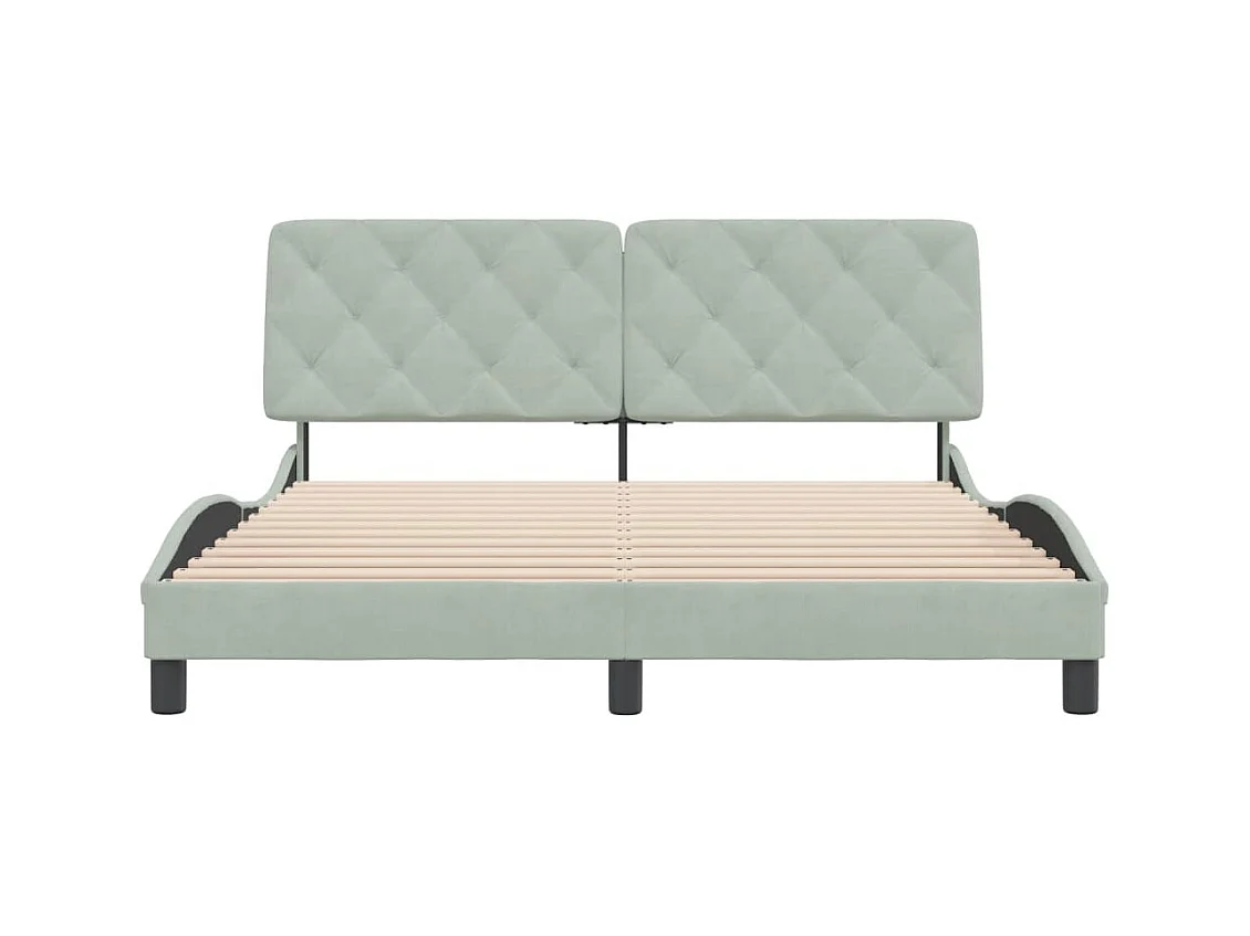 Bettgestell ohne Matratze hellgrau 160x200 cm Samt