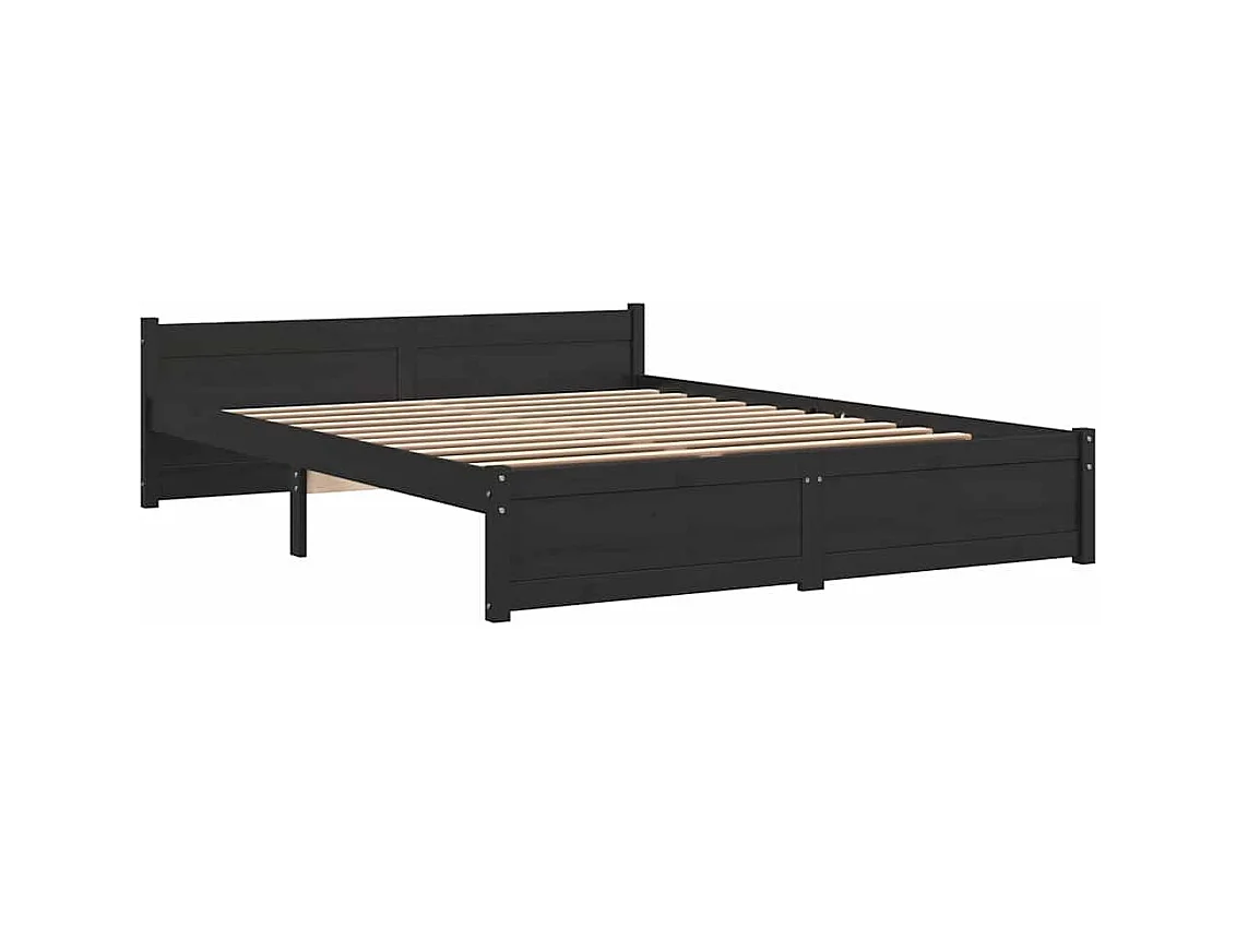 Struttura letto senza materasso in legno massello nero 135x190 cm