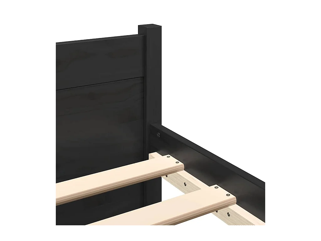 Struttura letto senza materasso in legno massello nero 135x190 cm