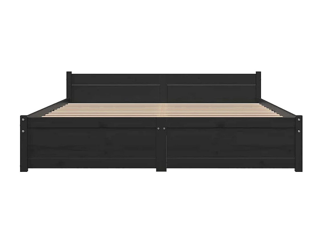 Struttura letto senza materasso in legno massello nero 135x190 cm