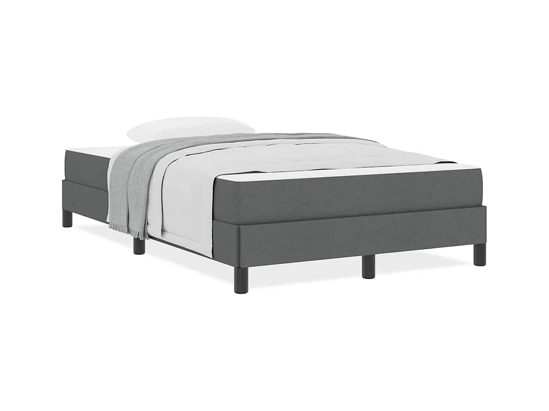 Cama con somier y colchón Tejido gris oscuro 120 x 190 cm