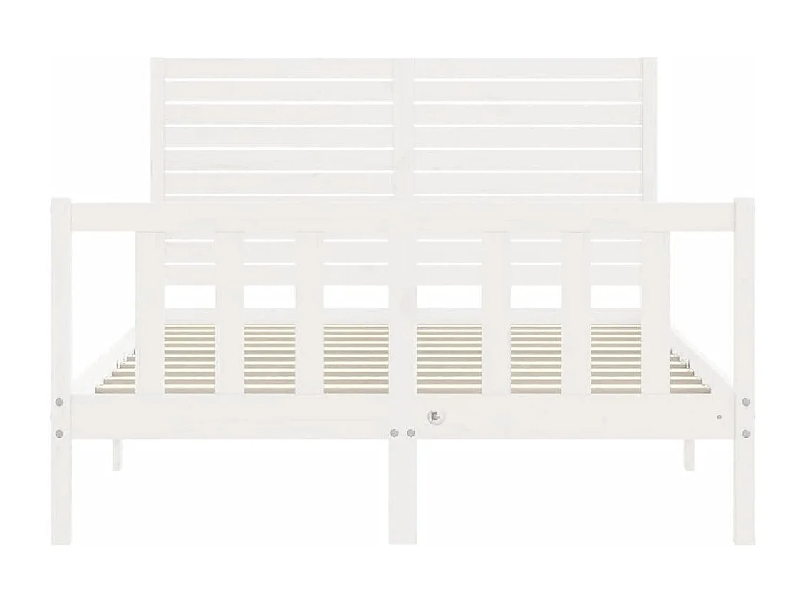 Cadre de lit sans matelas blanc 120x200 cm bois de pin massif
