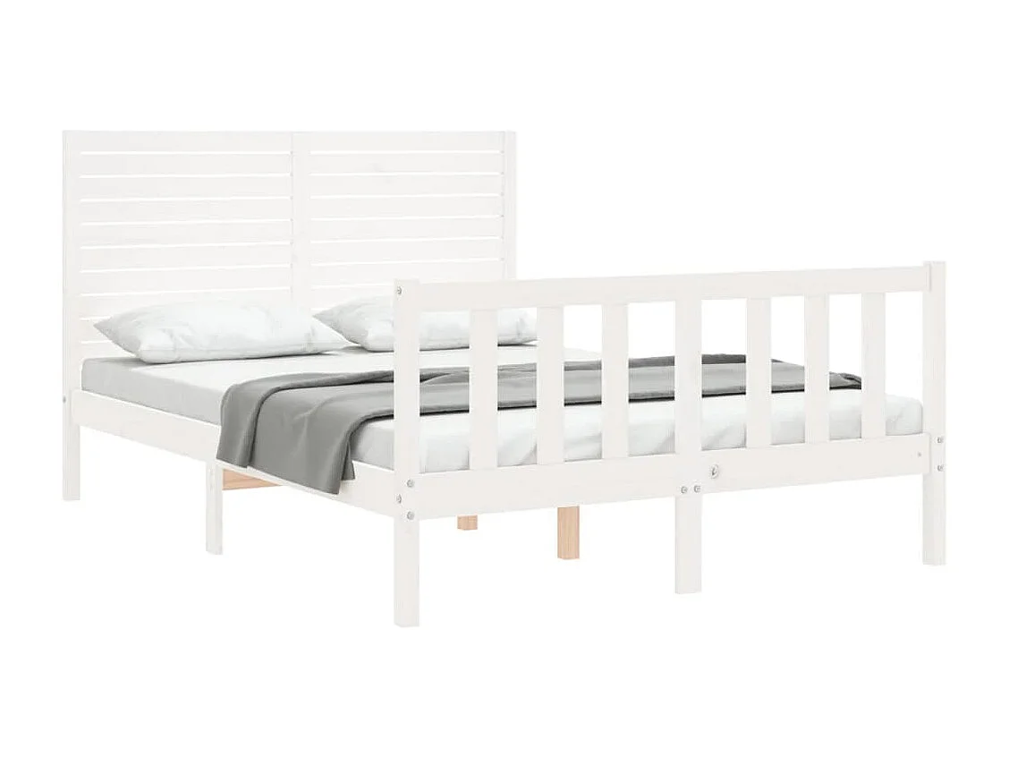 Cadre de lit sans matelas blanc 120x200 cm bois de pin massif