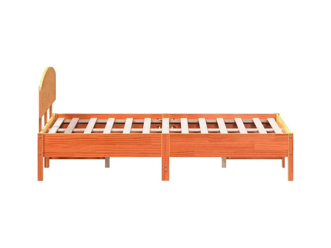 Estructura de cama sin colchón marrón cera 140x190cm madera maciza de pino