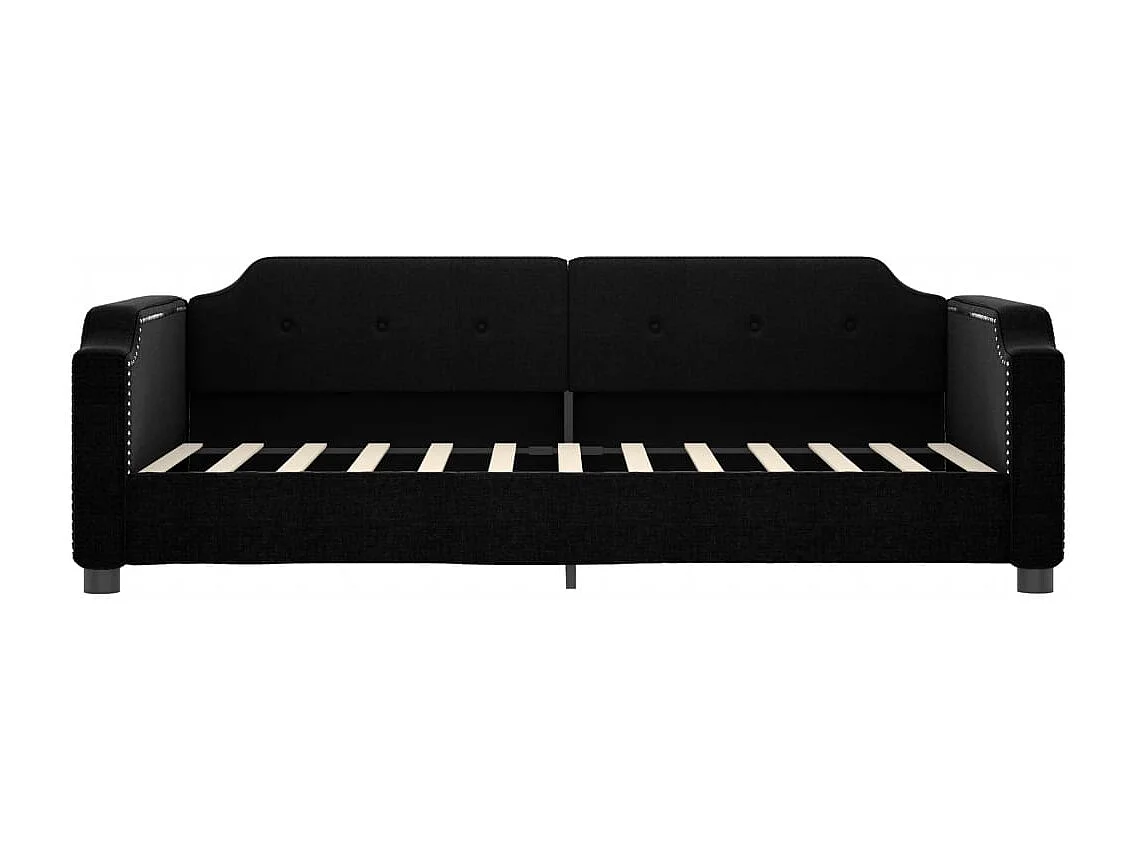 Dagbed met onderschuifbed en lades zonder matras zwart 90x200 cm