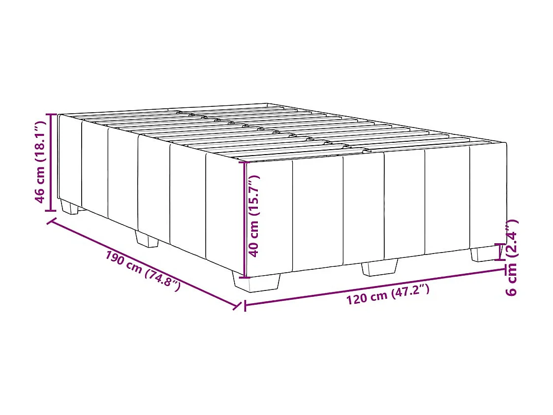 Bedframe zonder matras lichtgrijs 120x190 cm stof