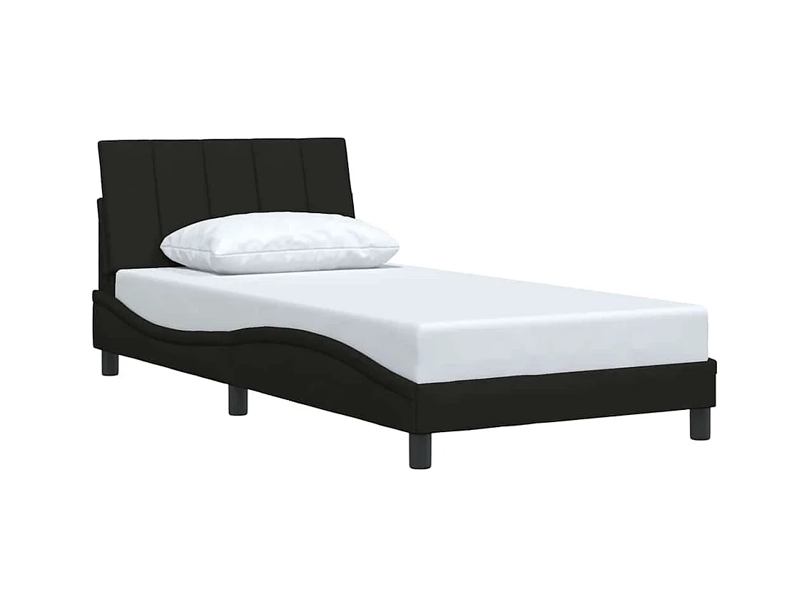 Cadre de lit sans matelas noir 100x200 cm tissu
