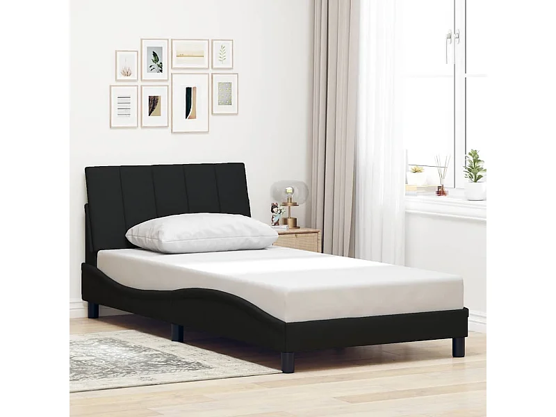 Struttura letto senza materasso tessuto nero 100x200 cm