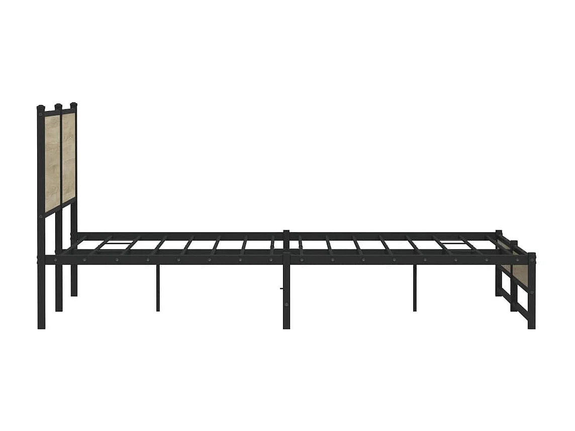 Struttura letto in metallo senza materasso rovere Sonoma 160x200 cm