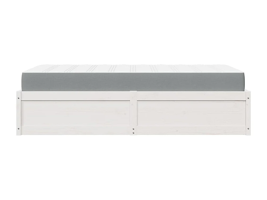 Lit avec matelas blanc 100x200 cm bois massif de pin
