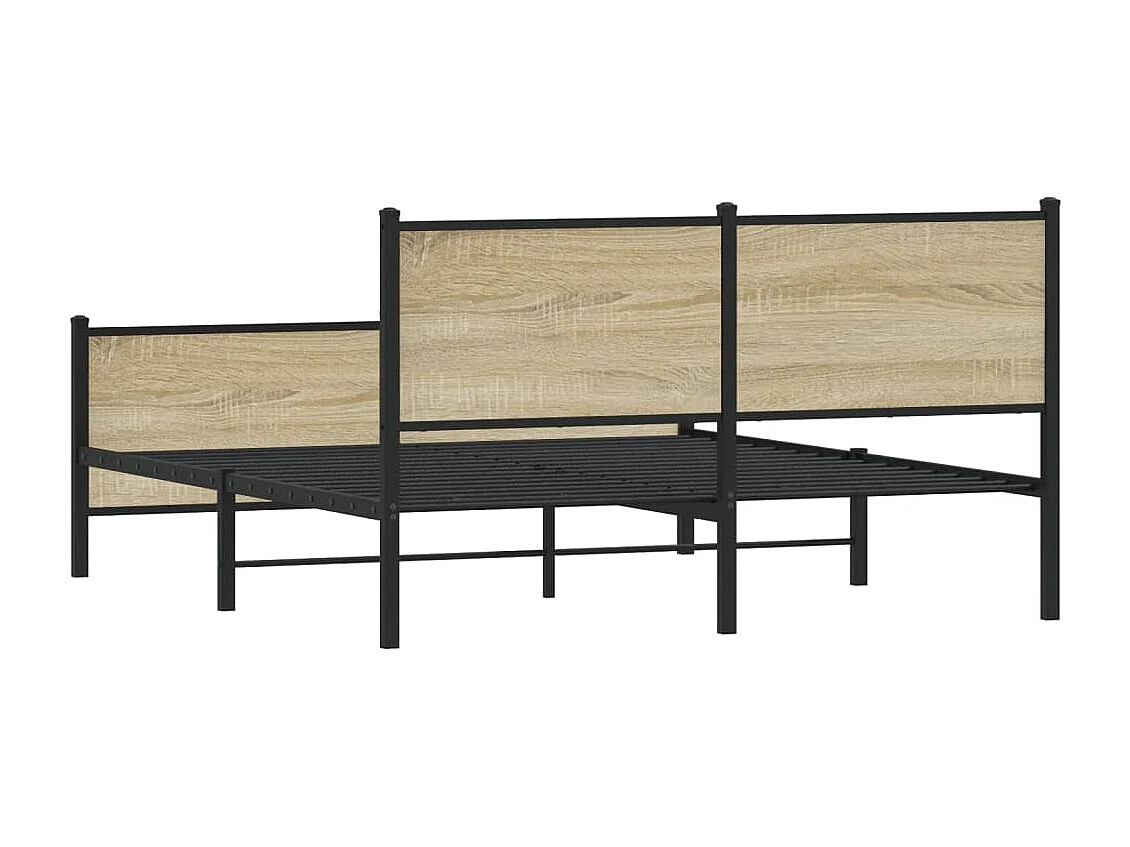 Metalen bedframe zonder matras sonoma eiken 140x200 cm