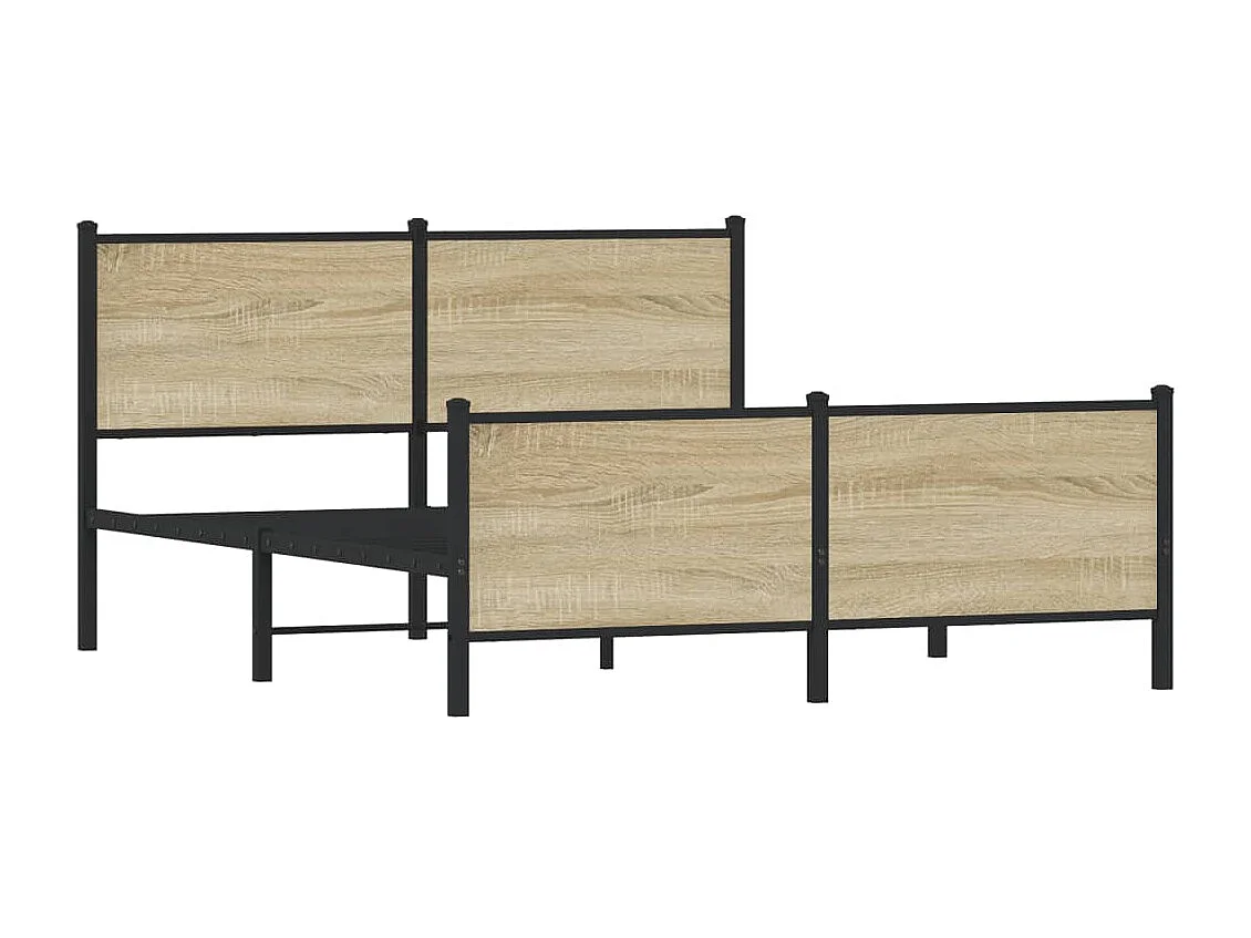 Struttura letto in metallo senza materasso rovere sonoma 140x200 cm