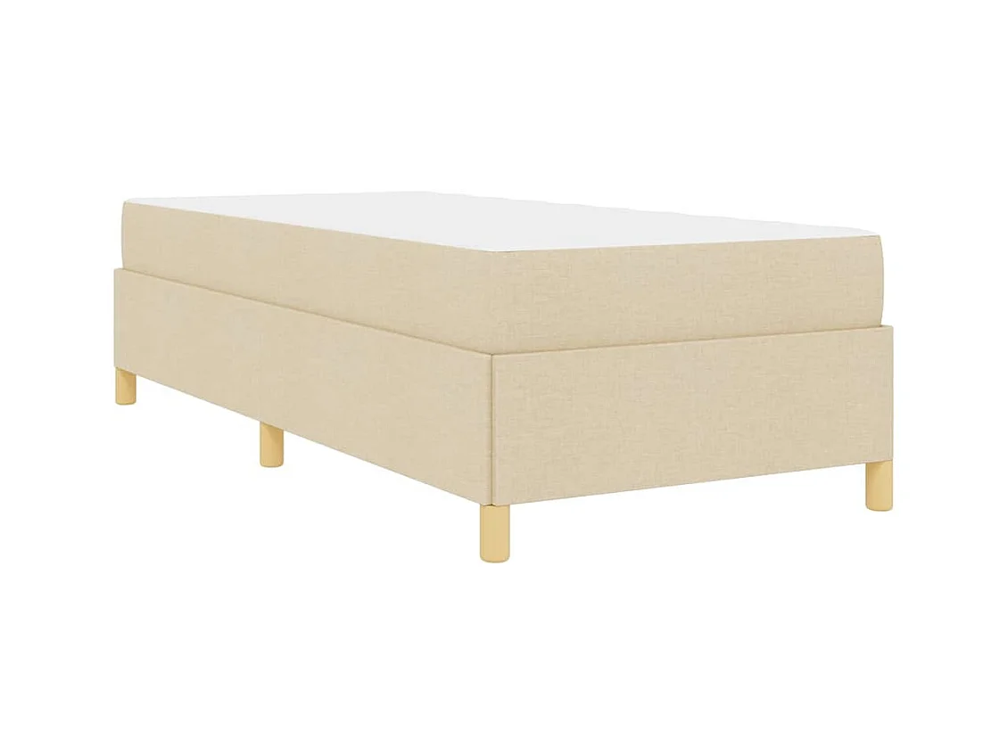 Cama box spring con colchón Tejido blanco y crema 100x200 cm