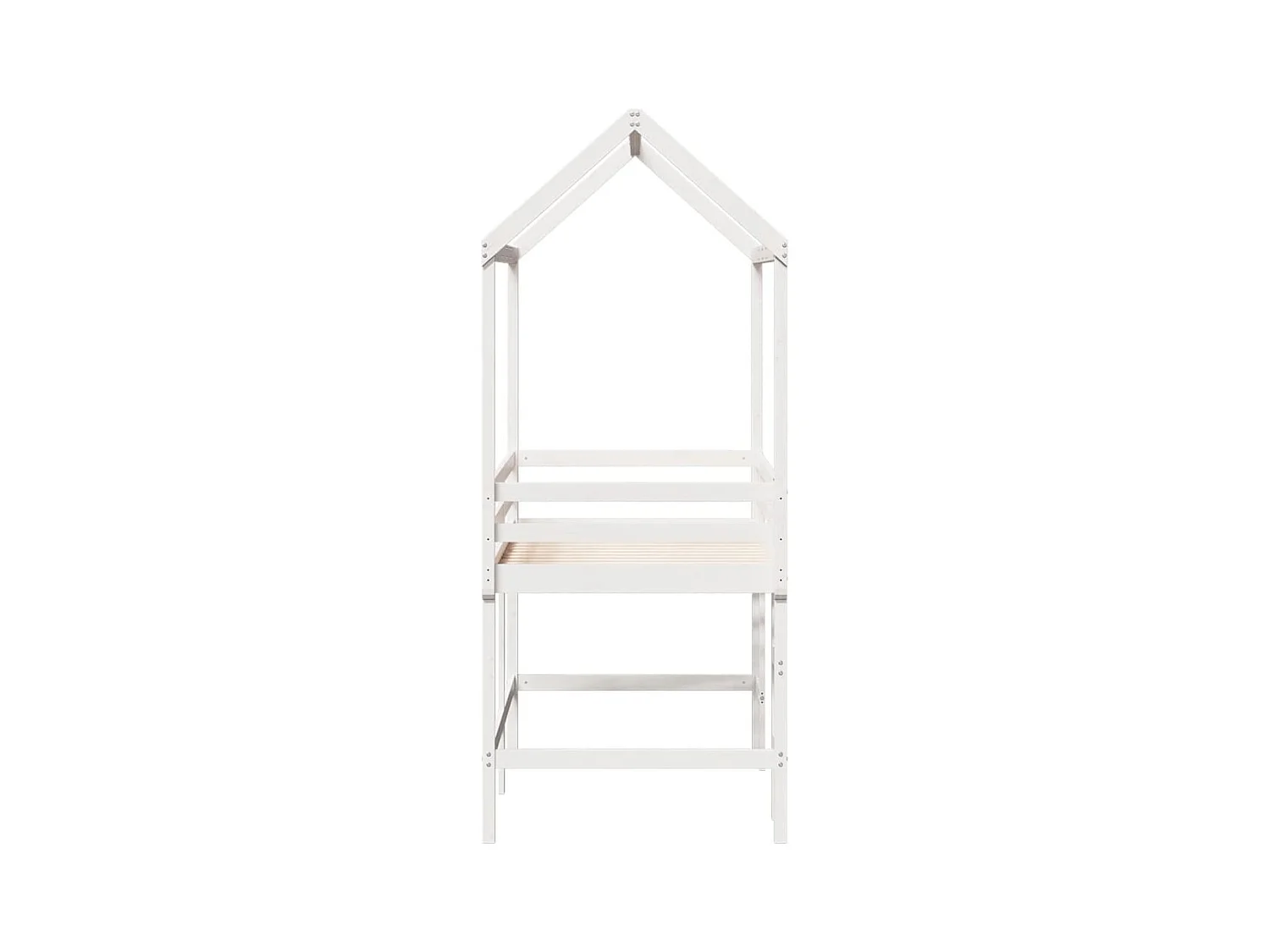 Stapelbed met ladder en dak zonder matras wit 90x190 cm