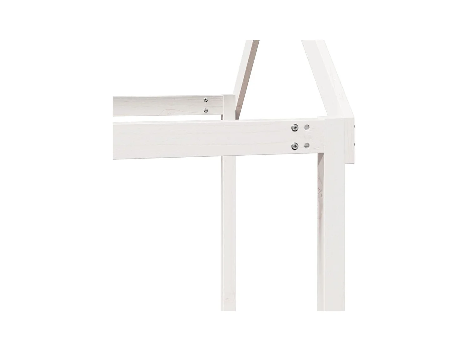 Stapelbed met ladder en dak zonder matras wit 90x190 cm