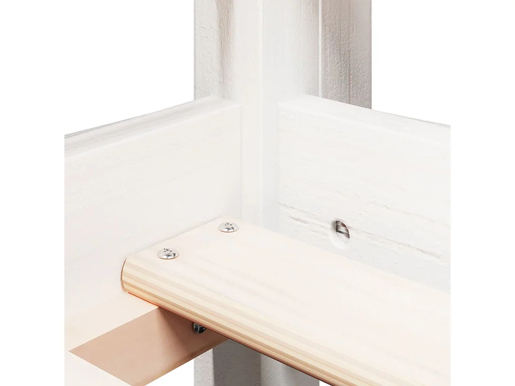 Stapelbed met ladder en dak zonder matras wit 90x190 cm