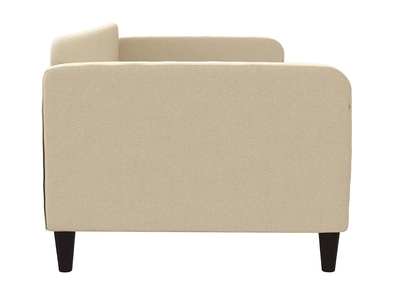 Lit de repos sans matelas crème 90x200 cm tissu