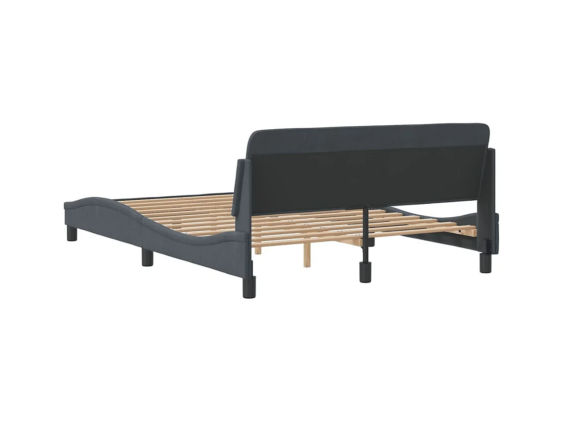 Bedframe zonder matras donkergrijs 140x200 cm fluweel