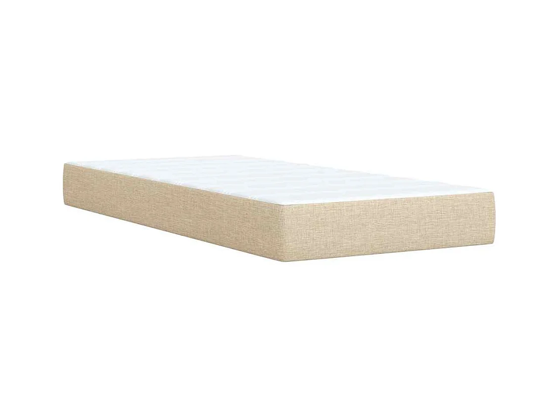 Sommier à lattes de lit avec matelas Crème 90x200 cm Tissu