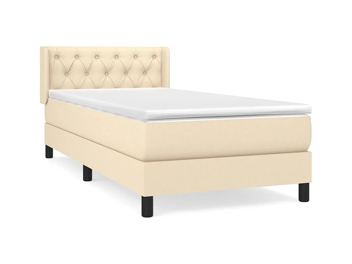 Lattenbodem met matras Crème 80x200 cm Stof