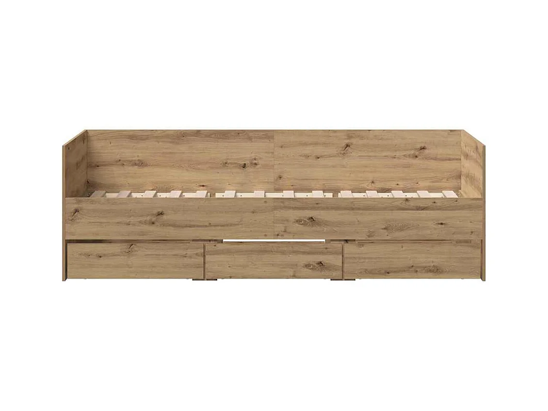 Dagbedframe met lades, handgemaakt eikenhout, 90 x 200 cm
