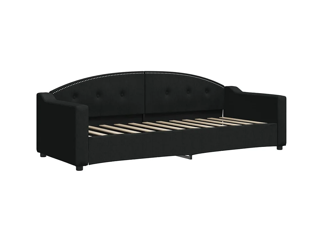 Lit de repos sans matelas noir 80x200 cm tissu
