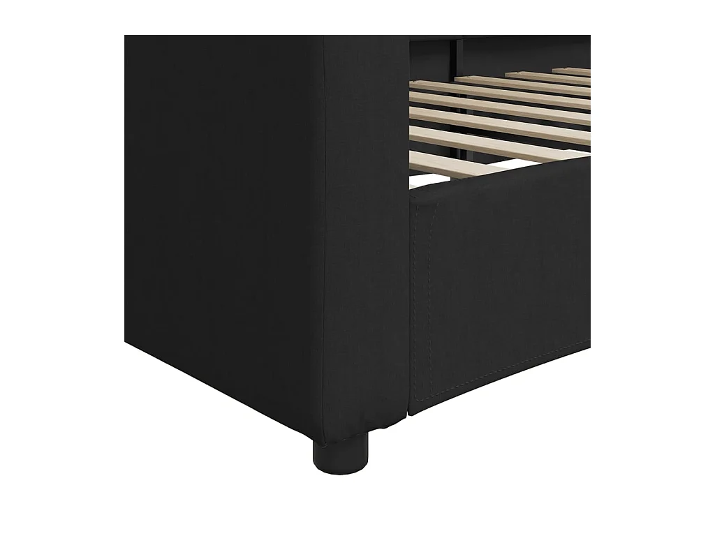 Lit de repos sans matelas noir 80x200 cm tissu