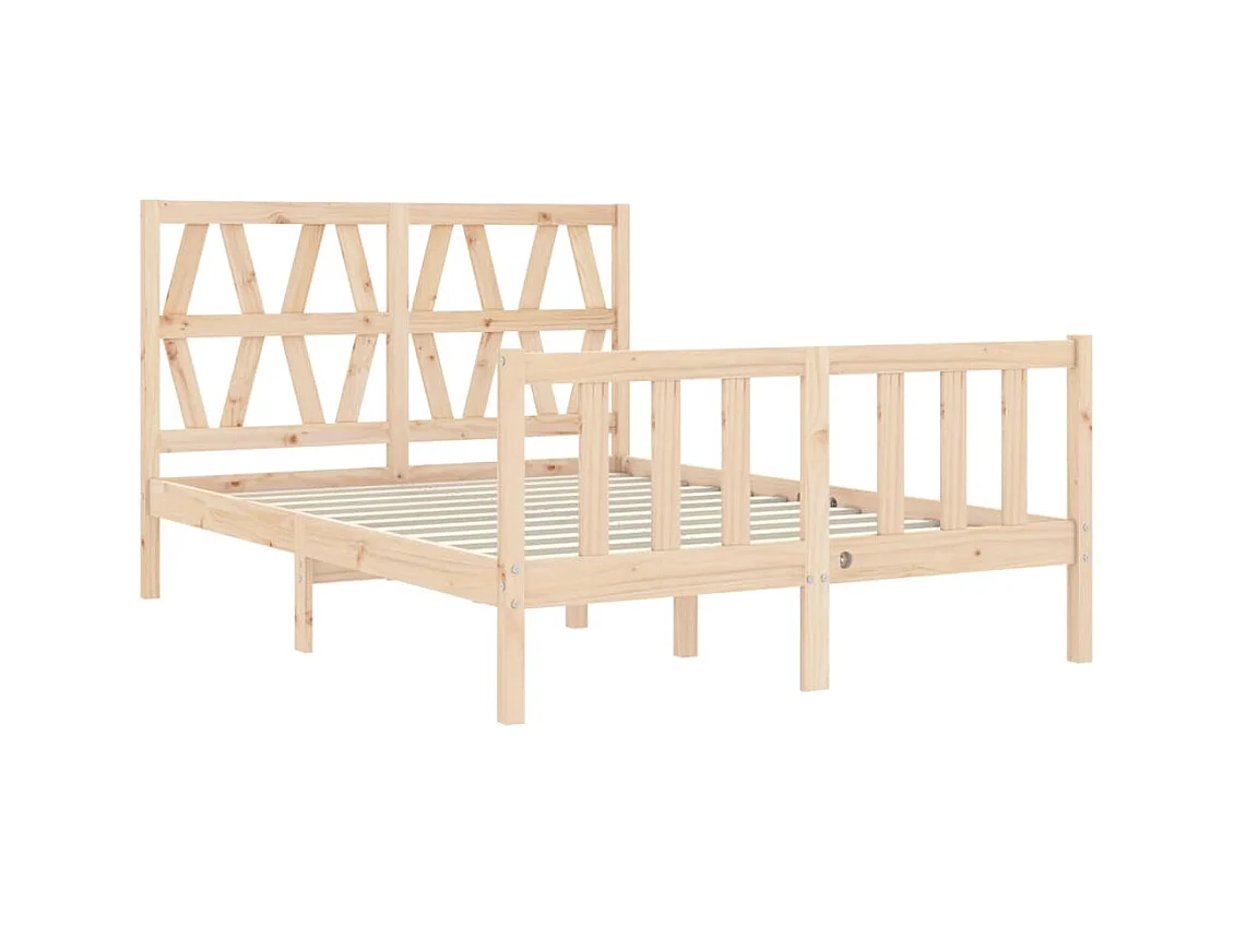 Estructura de cama sin colchón 140x190 cm madera maciza de pino