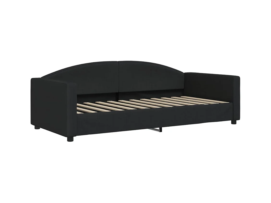 Dagbed met onderschuifbed zonder matras zwart 90x200 cm