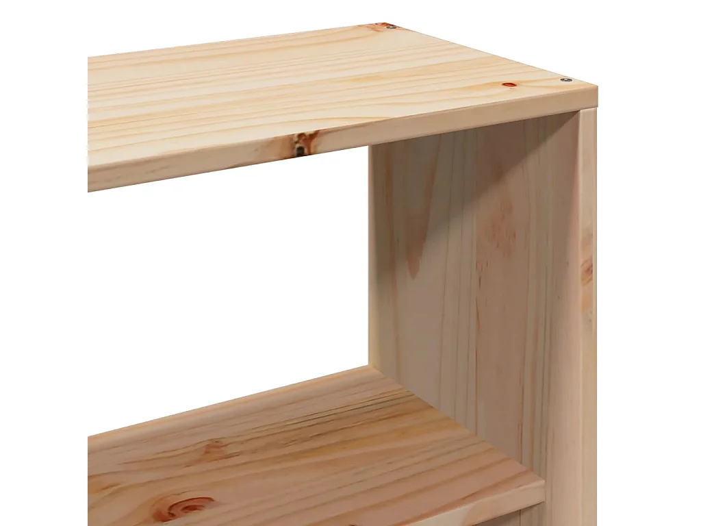 Letto a libreria senza materasso 140x190 cm in legno massello di pino