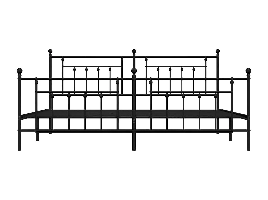 Metalen bedframe zonder matras met zwart voeteneinde 200x200cm