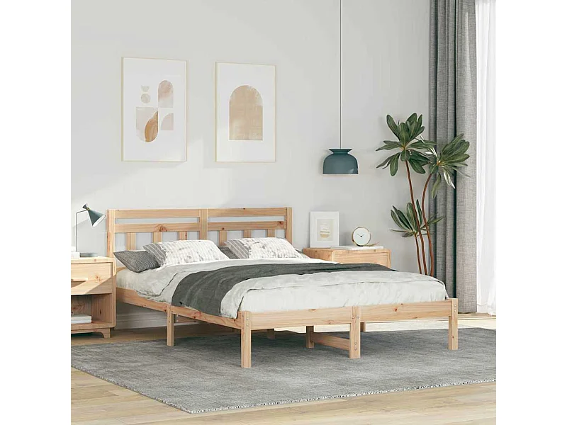 Bedframe met hoofdbord Bruin grenenhout
