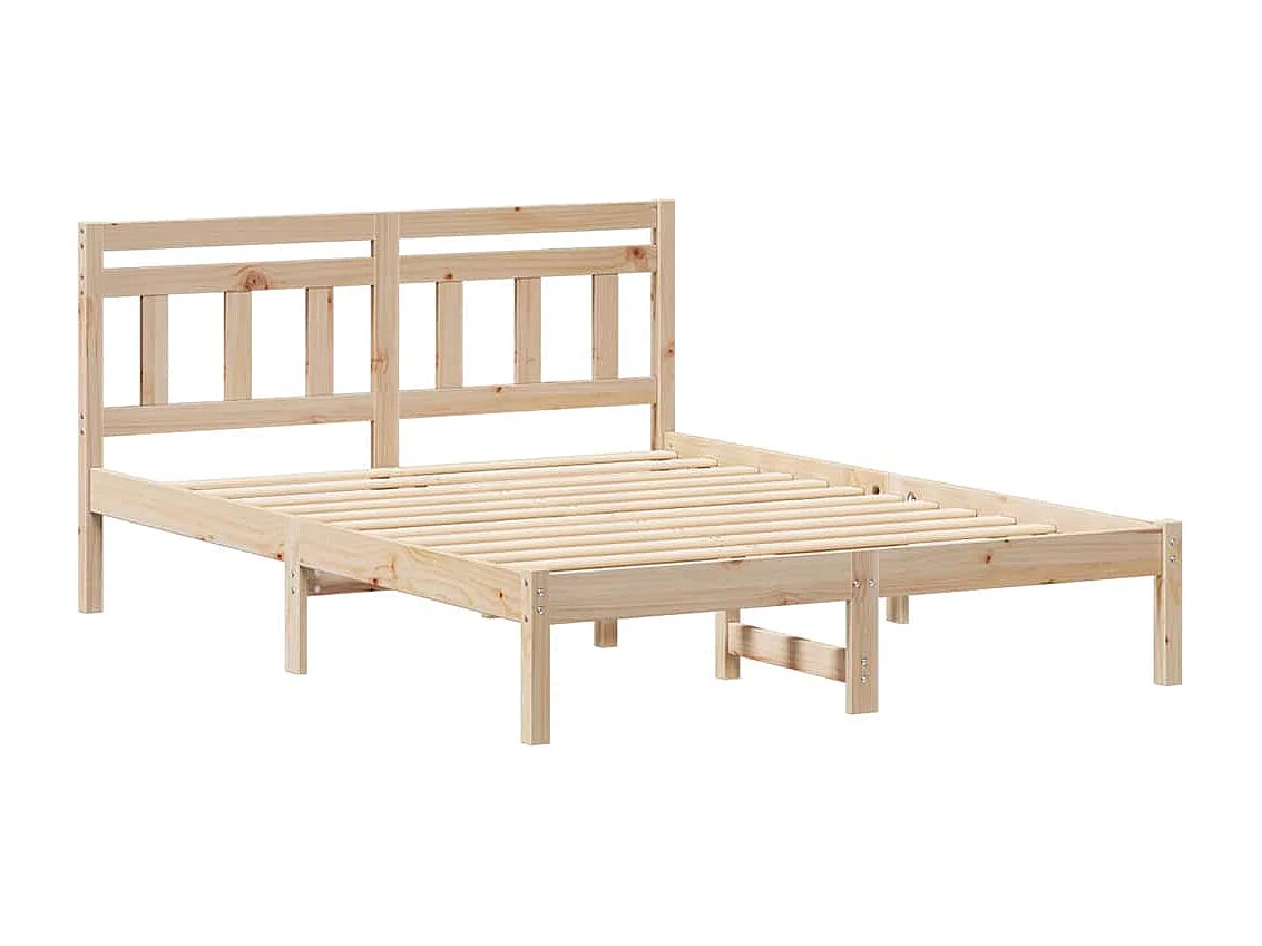 Cadre de lit avec tête de lit Marron Bois de pin