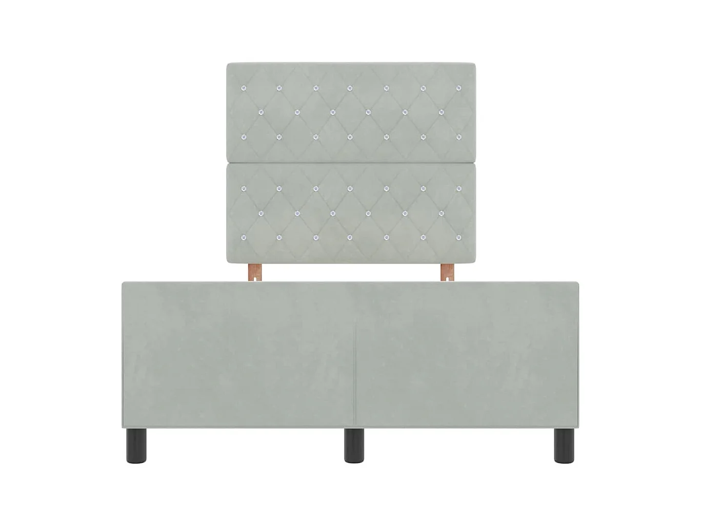 Struttura letto con testiera Grigio chiaro 120 x 200 cm Velluto