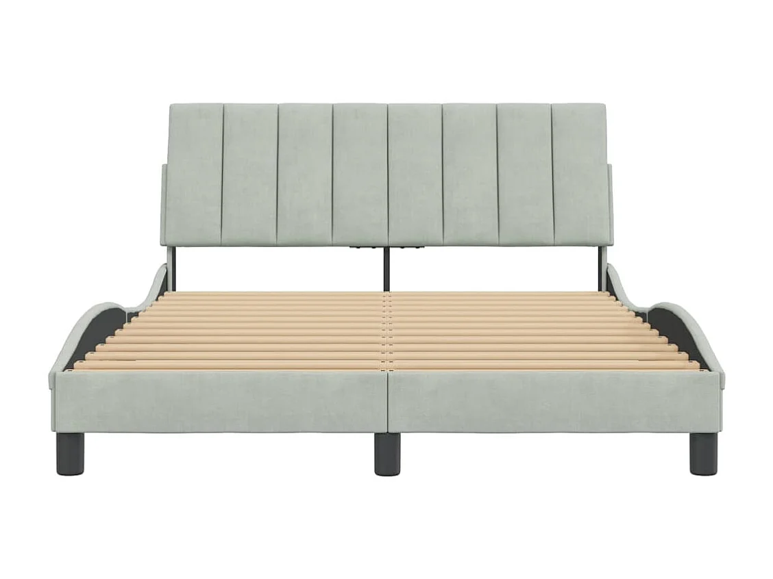 Bedframe zonder matras lichtgrijs 140x190 cm fluweel