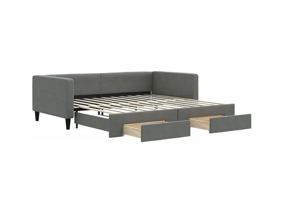 Divano letto con rotelle e cassetti senza materasso 100x200 cm