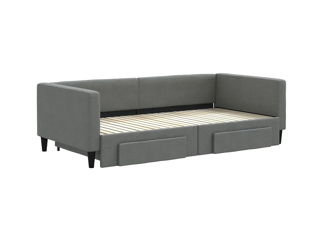 Divano letto con rotelle e cassetti senza materasso 100x200 cm