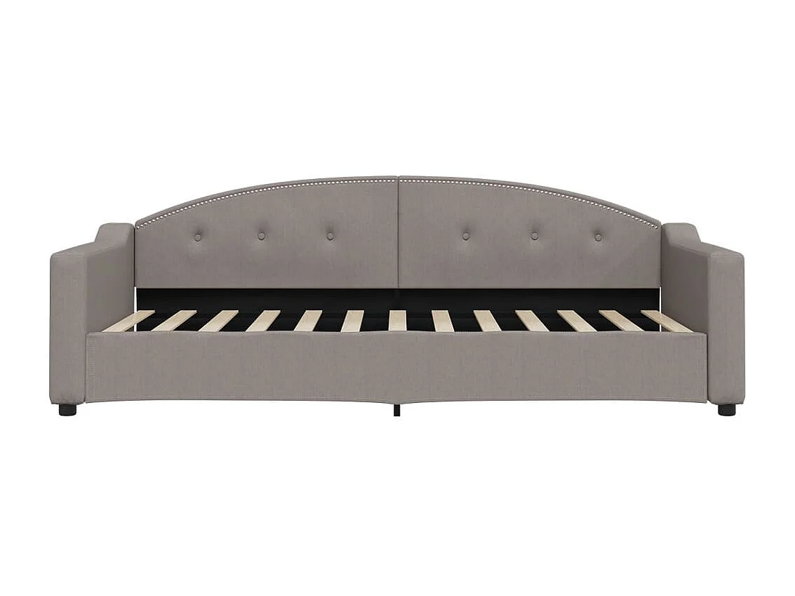 Lit de jour avec gigogne et tiroirs sans matelas taupe 90x200cm