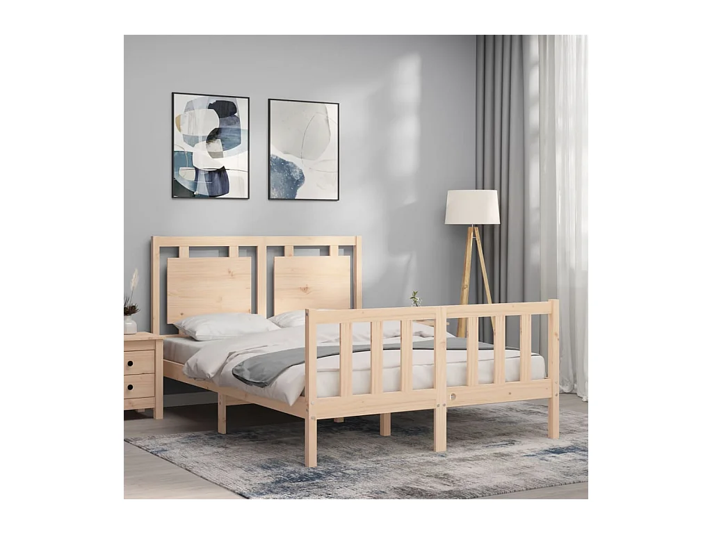 Cadre de lit sans matelas 140x190 cm bois de pin massif