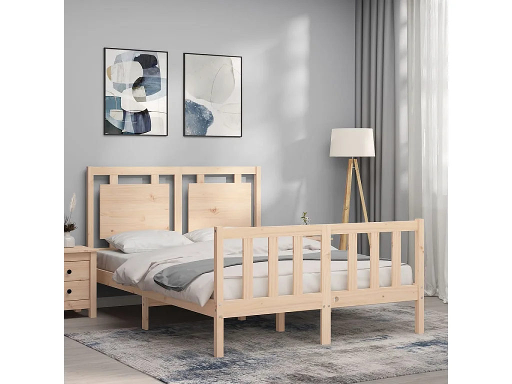 Struttura letto senza materasso 140x190 cm in legno massello di pino