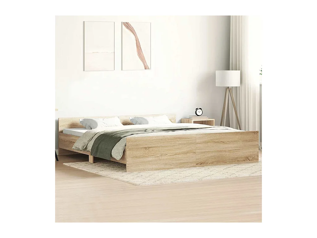Estructura de cama sin colchón roble Sonoma 160x200 cm