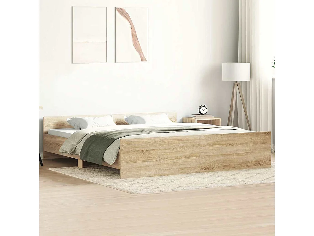 Bedframe zonder matras Sonoma eiken 160x200 cm