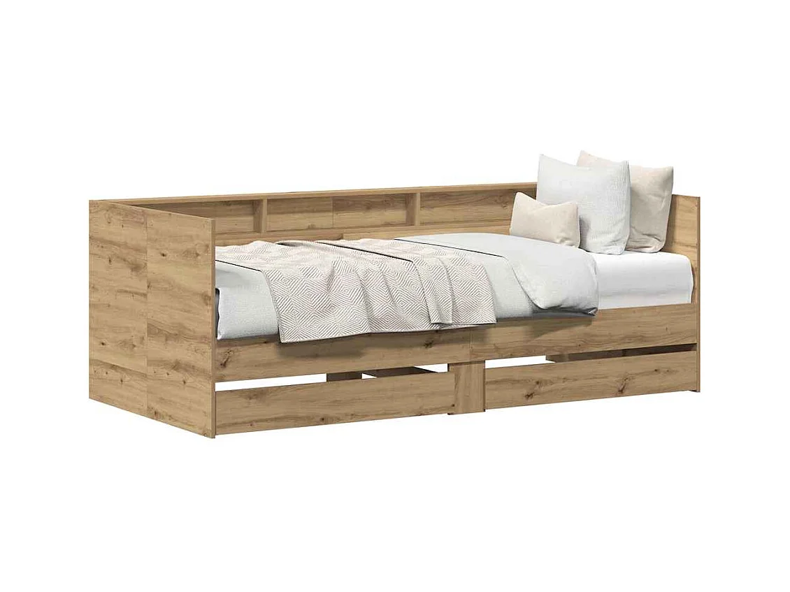 Dagbedframe met lades, handgemaakt eikenhout, 90 x 200 cm