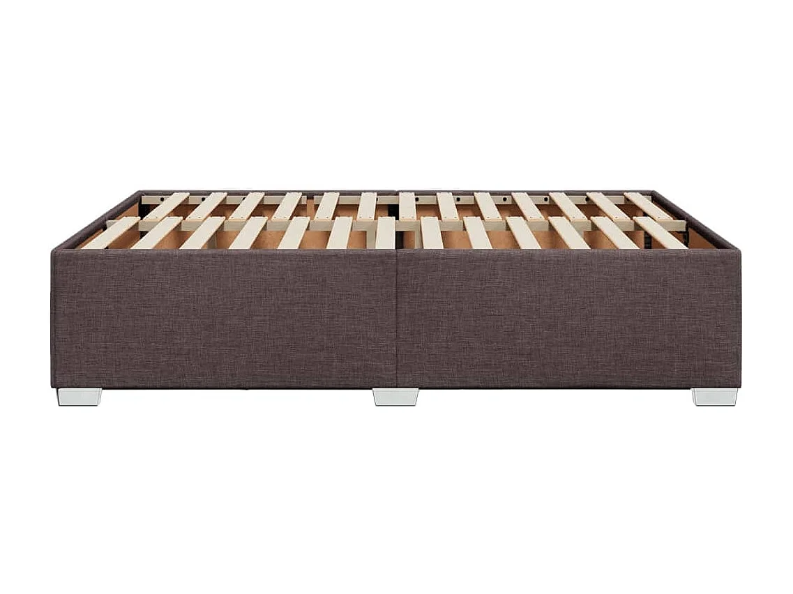 Estructura de cama sin colchón de tela marrón oscuro 140x200 cm