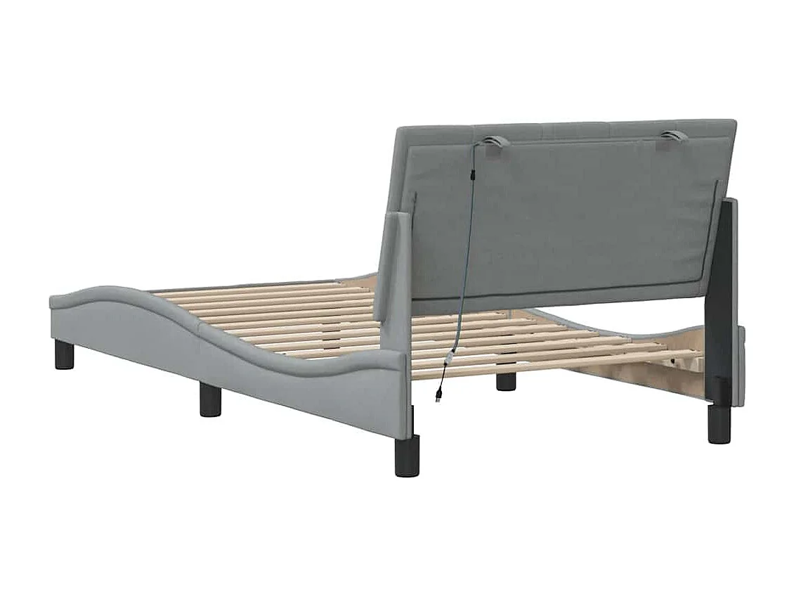 Struttura letto senza materasso tessuto grigio chiaro 100x200 cm