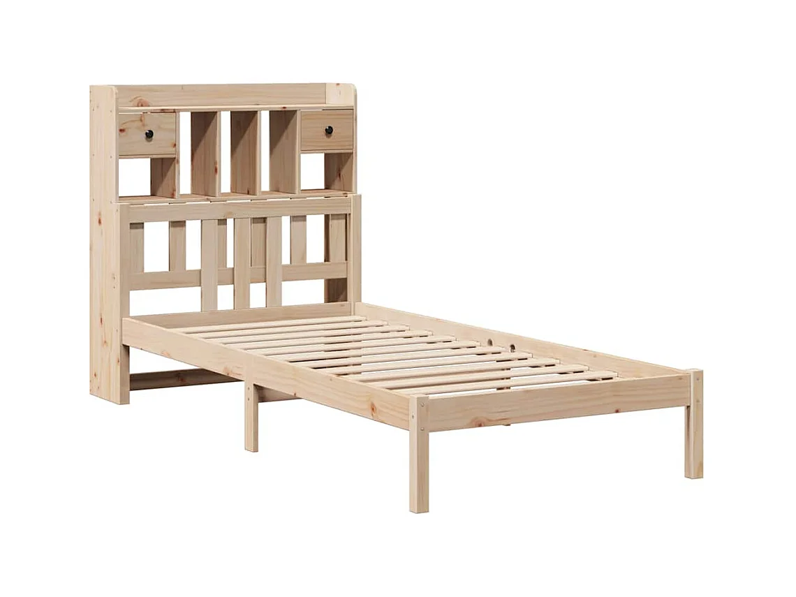 Bibliotheekbed zonder matras 75x190 cm massief grenenhout